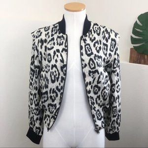 Joes Jeans 100% Silk Reversible Leopard Print Bomber Jacket, Size: L